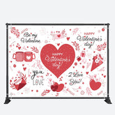 Aperturee - Love You Red Heart Letter Valentines Day Backdrop